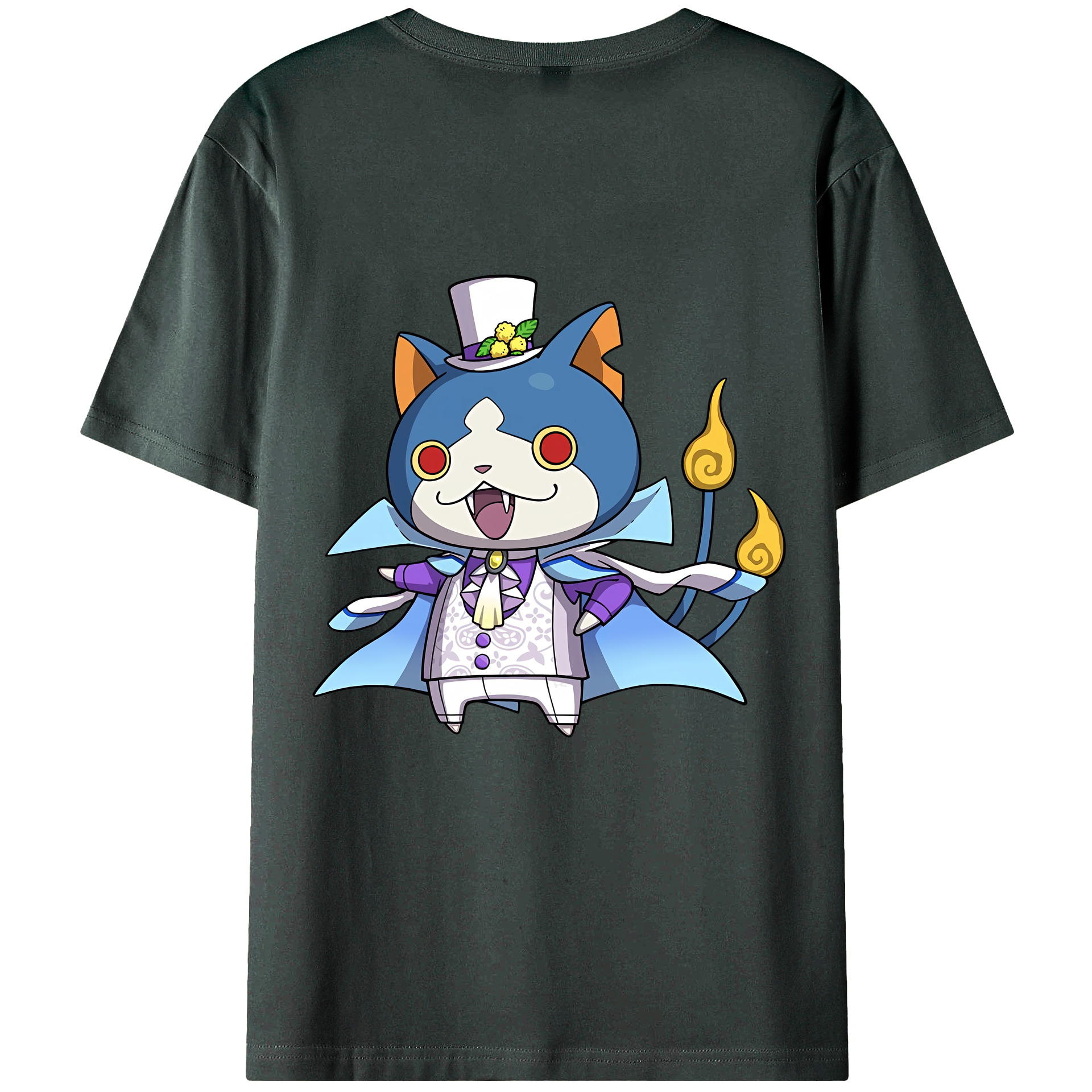 （画像用） 妖怪ウォッチ Yo-kai Watch 綿100％ メンズ半袖Tシャツ（バックプリント） 通気性